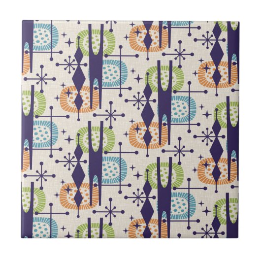 Carreau Mi-siècle moderne âge atomique Motif Abstrait (Devant)