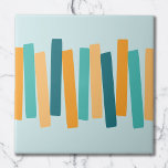 Carreau Mi-Siècle Moderne Atomique Blocs Funky Aqua Orange<br><div class="desc">Décor inspiré du milieu du siècle,  amusant et audacieux avec des blocs funky et colorés. Parfait pour les amateurs de style rétro et vintage.</div>