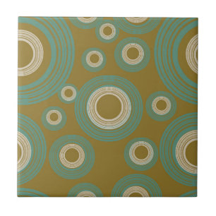 Carreau Mi-siècle moderne Cercle vert brillant