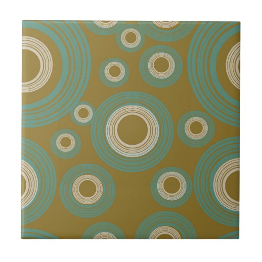 Carreau Mi-siècle moderne Cercle vert brillant (Devant)