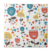 Carreau Mi-Siècle Moderne Coloré Floral sans joint (Devant)