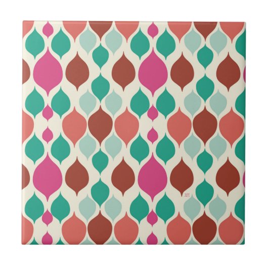 Carreau Mi-siècle moderne coloré géométrique (Devant)