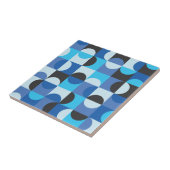 Carreau Mi-siècle Moderne demi-cercles Turquouise Bleue (Côté)