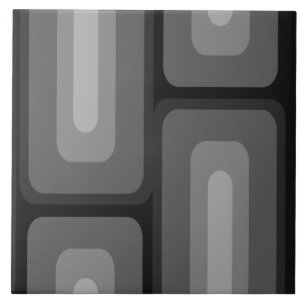 Carreau Mi-Siècle Moderne Long Rectangles gris foncé