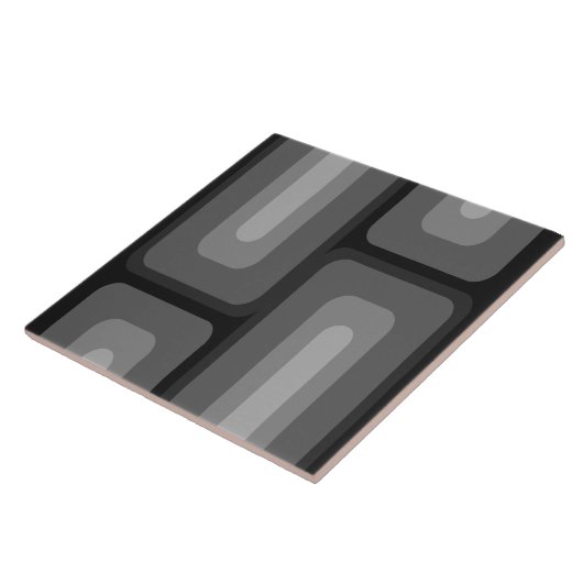 Carreau Mi-Siècle Moderne Long Rectangles gris foncé (Côté)