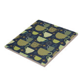 Carreau Mi-siècle Moderne Marine Blue Teacup (Côté)