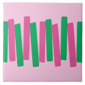 Carreau Mi-Siècle Moderne Nuageux Blocs Rose, Vert (Devant)