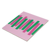 Carreau Mi-Siècle Moderne Nuageux Blocs Rose, Vert (Côté)