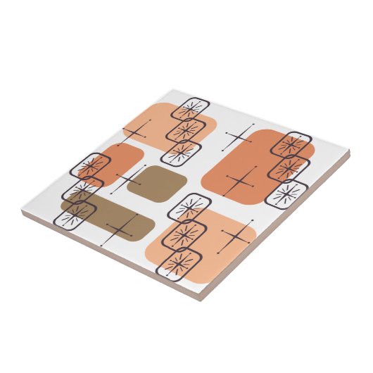 Carreau Mi-siècle Moderne Orange Brown (Côté)