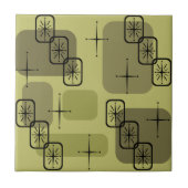 Carreau Mi-siècle Moderne Spoutnik Olive (Devant)