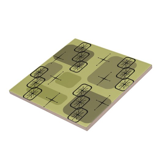 Carreau Mi-siècle Moderne Spoutnik Olive (Côté)