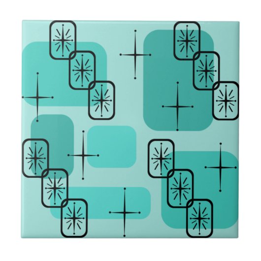 Carreau Mi-siècle moderne Spoutnik Turquoise (Devant)