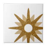 Carreau Mi-Siècle Moderne Starburst Bold Off-Set<br><div class="desc">Design moderne du milieu du siècle avec un unique starburst rétro vintage en or décalé vers le bas à droite, sur un arrière - plan blanc. Design moderne simple et propre. Créez votre propre mosaïque personnalisée en téléchargeant une nouvelle image, ou utilisez le bouton "message" pour contacter le concepteur pour...</div>