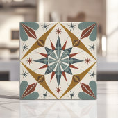 Carreau Mi-siècle moderne Starburst géométrique