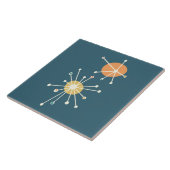 Carreau Mi-siècle Starburst atomique foncé Turquoise (Côté)