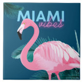 Carreau Miami Vibes Flamant rose rose Art Déco (Devant)