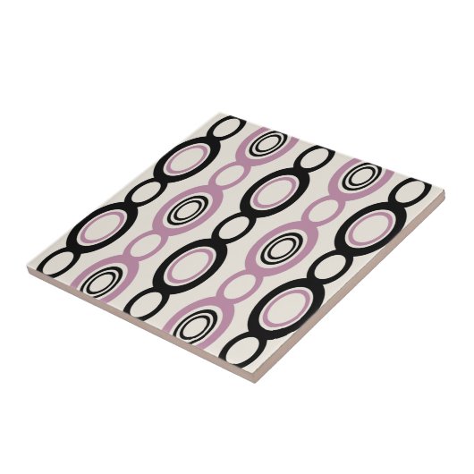 Carreau Mid Century Chaîne Moderne Liens Mauve Noire (Côté)