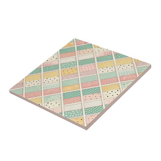 Carreau Mid-Century Geometric Design with Dots & Lines 4 (Côté)