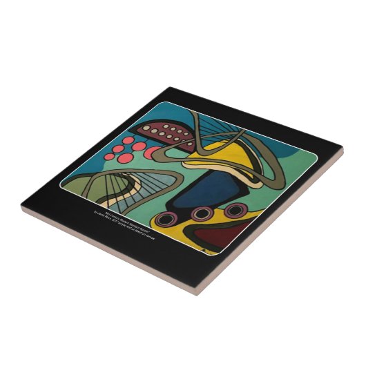 Carreau Mid Century Mod Abstrait Peinture aquatique sur un (Côté)