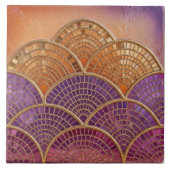 Carreau Mid-Century Modern Scalloped Fan purple orange  (Devant)