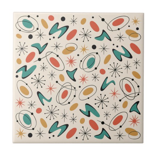 Carreau Mid Century Modern Starburst Pattern (Devant)