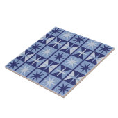 Carreau Mid Century Modern Starburst Pattern in Blues (Côté)