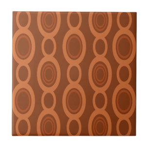 Carreau Mid Century Moderne Chaîne Liens Orange