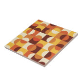 Carreau Mid Century Moderne demi cercles jaune et orange (Côté)