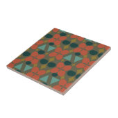 Carreau Mid Century Moderne Fleur Diamant Vert (Côté)