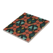 Carreau Mid Century Moderne Flower Diamant Noir (Côté)