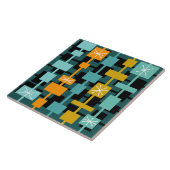 Carreau Mid Century Moderne Multicolore Turquoise (Côté)