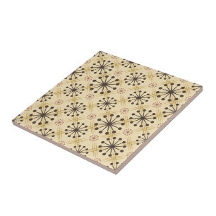 Carreau Mid Century Moderne Starburst Brown et Clay