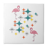 Carreau Mid Century moderne Starburst rose Flamants roses (Devant)