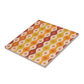 Carreau Mid Century Orange Mod Stars sur un motif ogénique (Côté)
