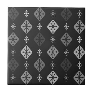 Carreau Midcentury Starburst Diamonds Dark Gray