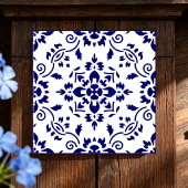 Carreau Midnight Bloom Classic Blue Floral Mosaic