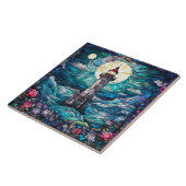 Carreau mignon amoureux du phare de plage (Côté)