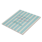 Carreau mignon bleu rayures amitié citation main lettrage (Côté)