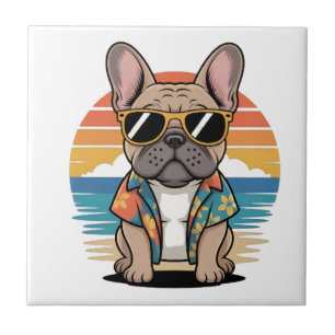 Carreau Mignon Bouledogue Français avec des lunettes de so
