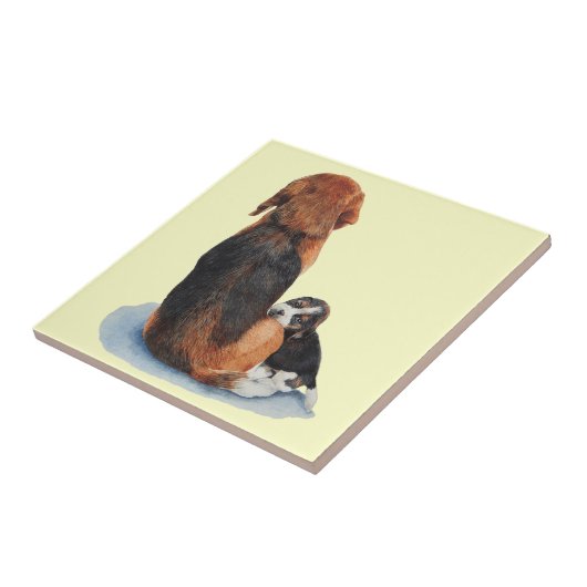 Carreau mignon chiot beagle chien bouddin (Côté)