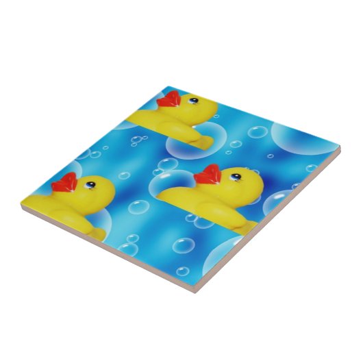 Carreau Mignon en caoutchouc jaune dans les bulles (Côté)