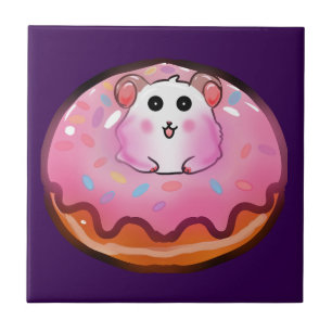 Carreau Mignon Hamster Kawaii dans l'Art de Beignet glacé 