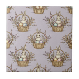 Carreau Mignon lapin de Pâques motif pastel de printemps