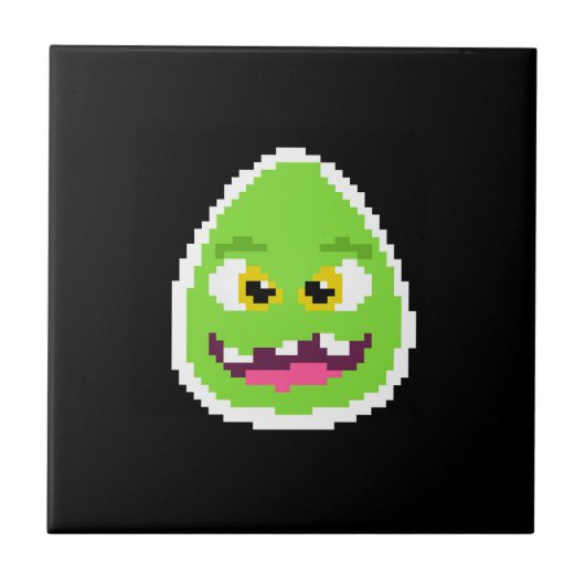 Carreau Mignon monstre d'œuf pixélisé (Devant)