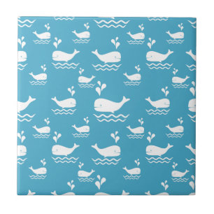 Carreau Mignon motif sans couture de baleine bleue océan (