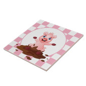 Carreau mignonne Amateurs de cochon en céramique (Côté)