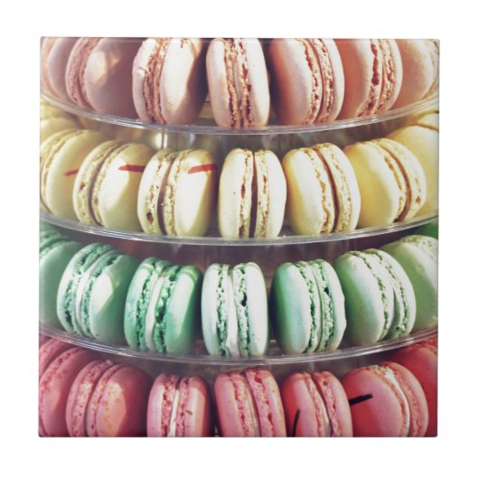 Carreau Mignonne dessert coloré Français Macaron (Devant)