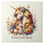 Carreau Mignonne maman et bébé licorne (Devant)