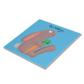 Carreau Mignons lapin lapin lapin assis avec dessin de car (Côté)