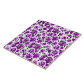Carreau Mignons motifs de roses violettes blanches (Côté)